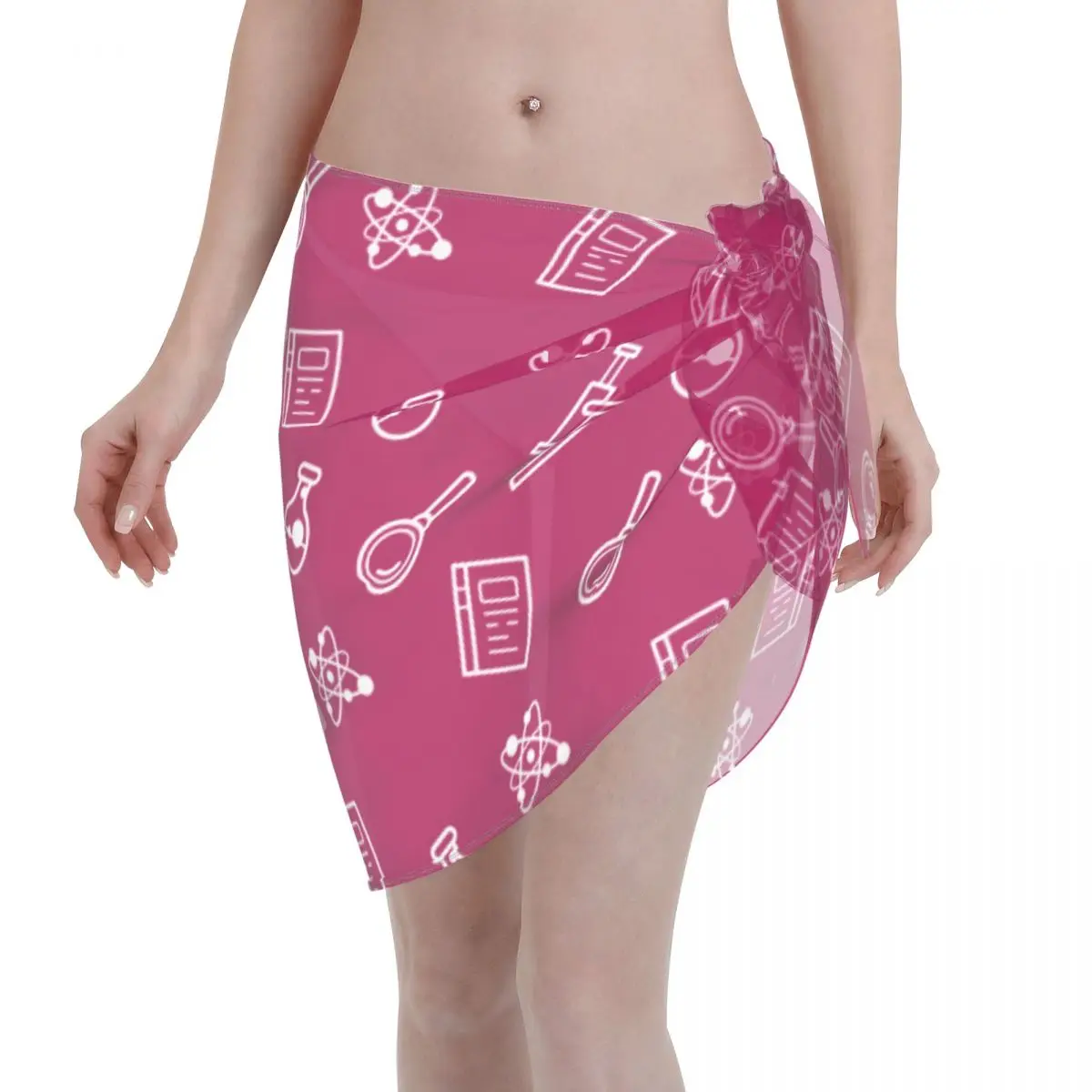 

Cool Science Laboratory Equipment Pareo Swimwear Cover Ups Women Sexy Beach Short Skirts Beach Bikini Wrap