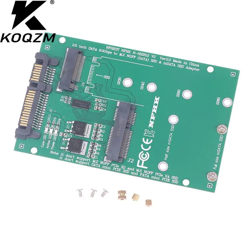 

Адаптер M.2 NGFF mSATA SSD на SATA 2,5, переходник M2 PCI SSD, переходная карта для ПК, ноутбука, плата расширения до 6Gps SATA M.2 SSD на SATA