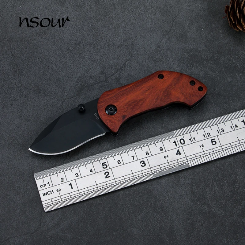 New Mahogany Handle Knife Outdoor Survival Mini Portable Pocket Folding Knife A good gift for friends with high value