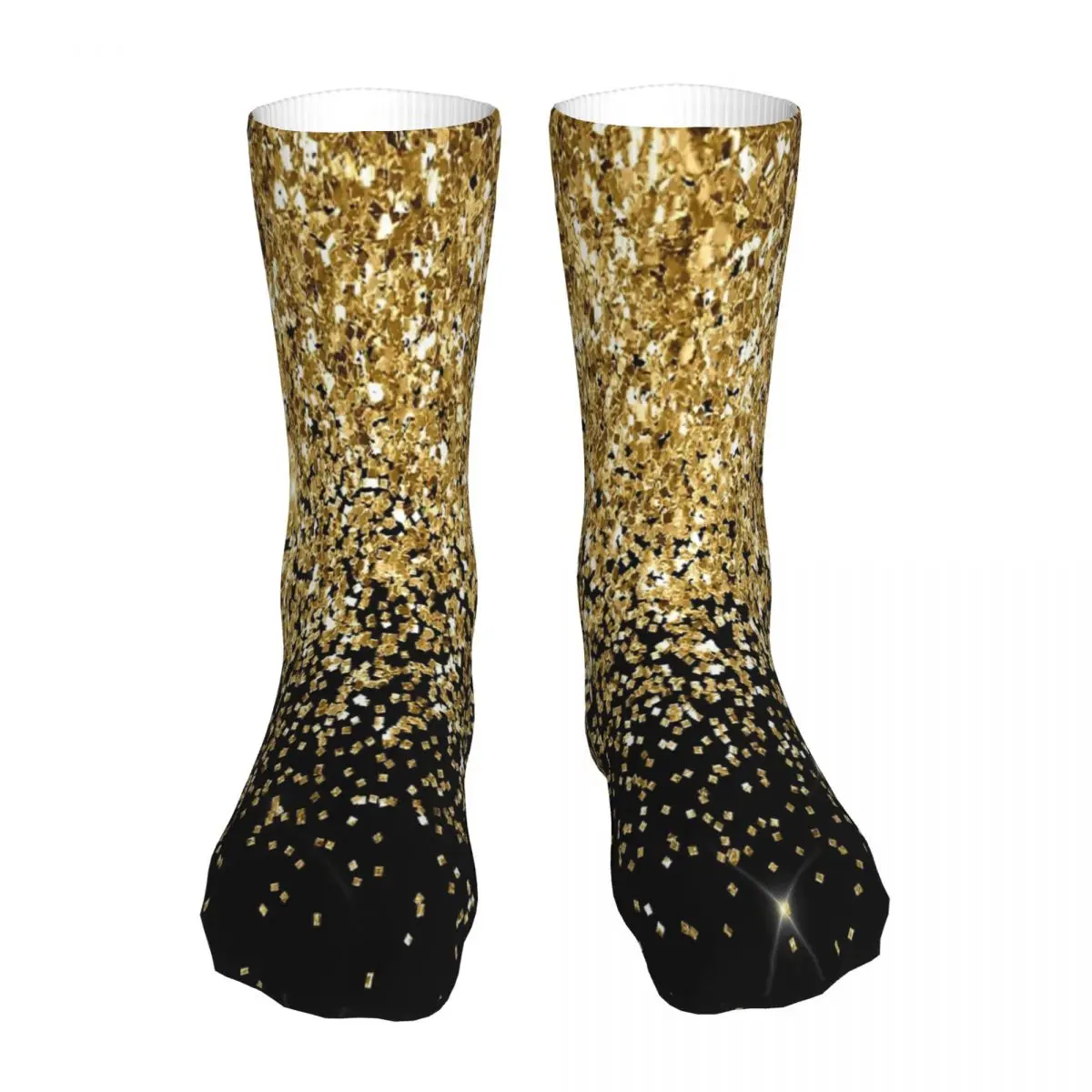 

Gold Glitter Sock Socks Men Women Polyester Stockings Customizable Hip Hop
