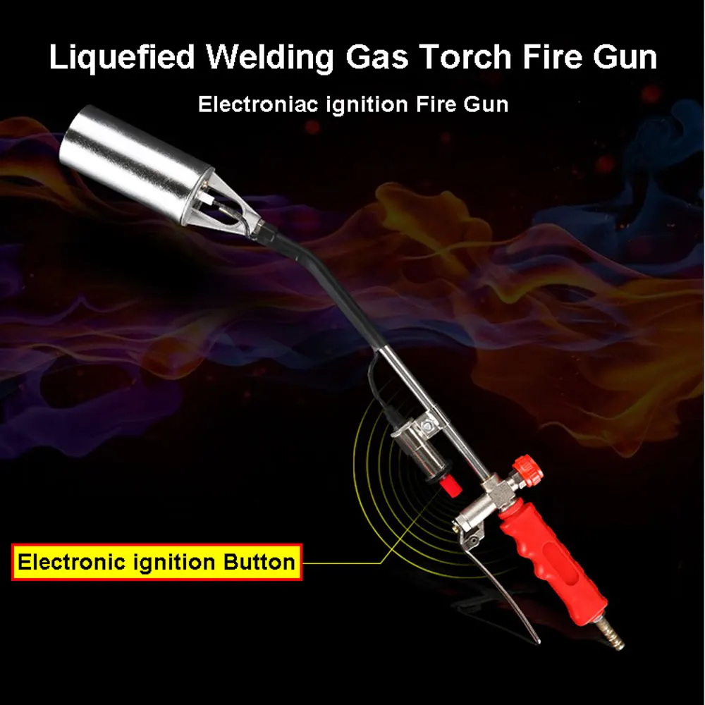 Liquefied Welding Gas Torch Fire Gun with Electronic Ignition Button Weeded Burner Welding Accessories Heating Torch enlarge