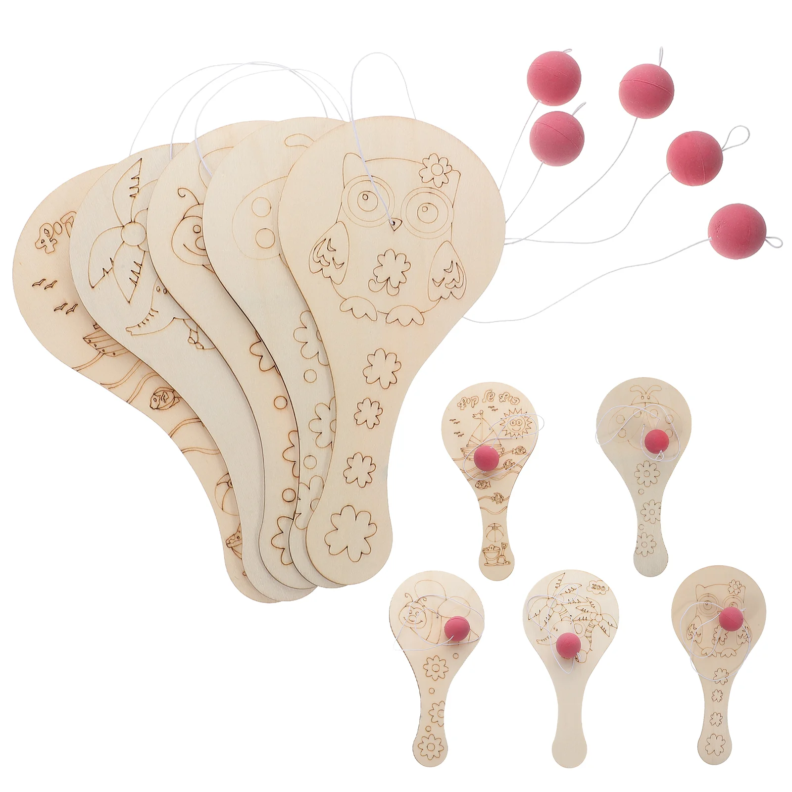 

Деревянная ракетка с ручной росписью, детский реквизит для игры в мяч, Детская мультяшная игрушка «сделай сам» с рисунком граффити для детского сада (смешанный стиль)