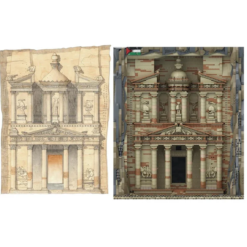 4901 шт. Модель MOC Петра-Казная архитектура строительные блоки кирпичи игрушка для