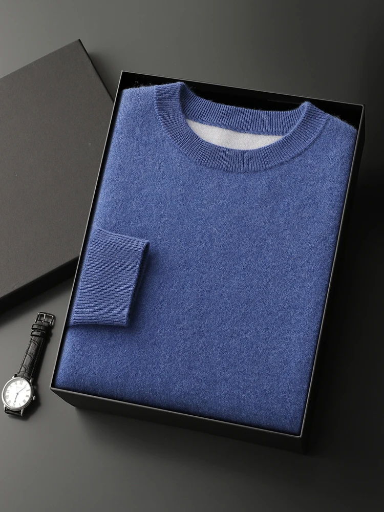 Роскошный мужской свитер толстый 100% кашемировый трикотаж осень-зима умный