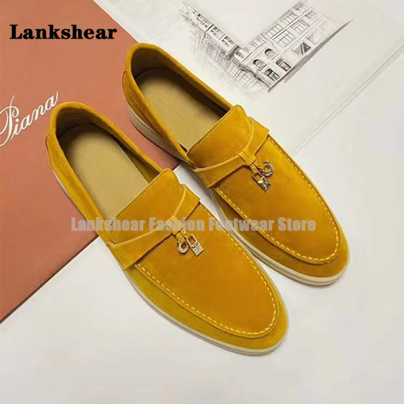 Suede Leather Tassel Pendant Loafers Women Round Toe Slip-On Flat Shoes for Women Casual Brand Shoes Comfort Walk Shoes Mujer