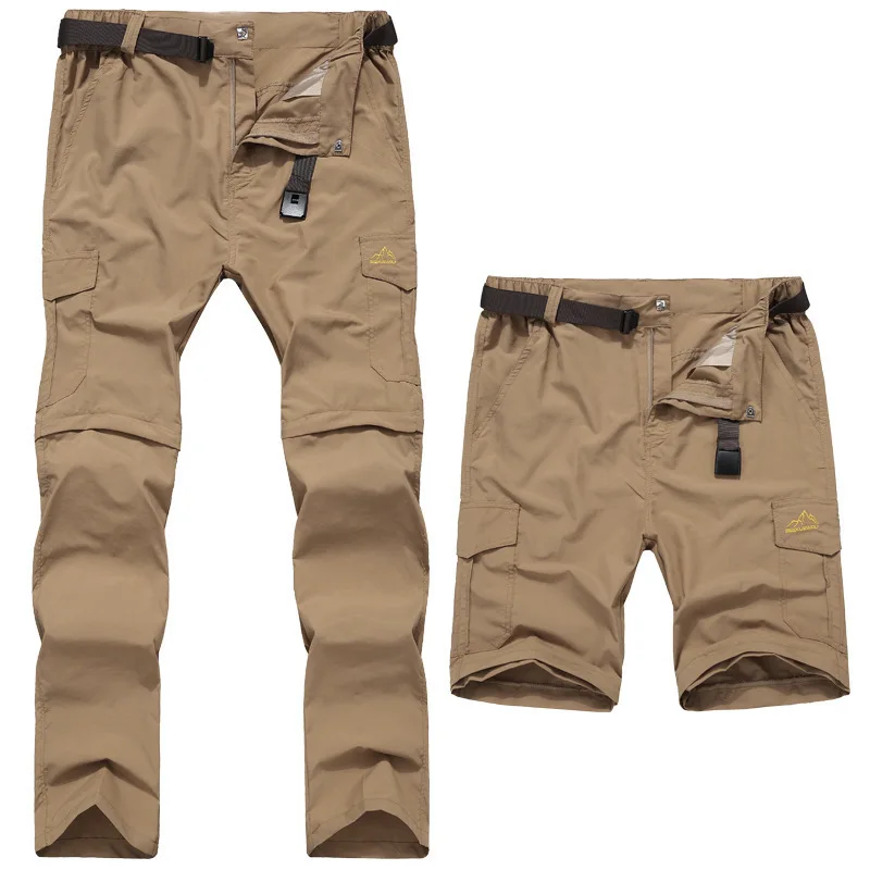 

New Men's Spring Summer Pants Zipper Disjoint Change Shorts Outdoor Hiking Fishing Field Mountaineering Quick-Drying Trousers