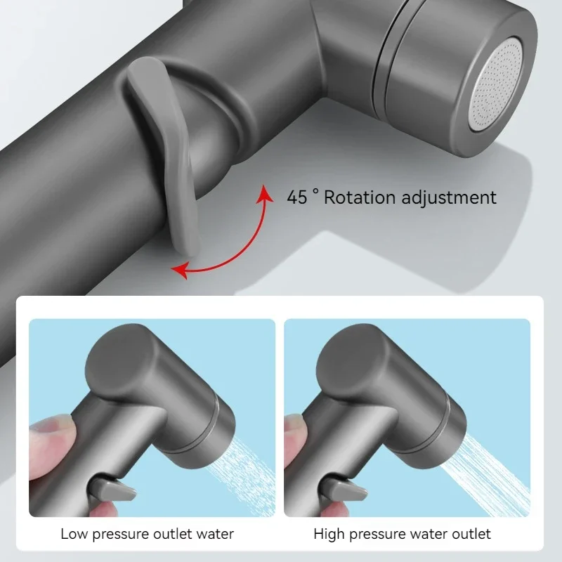 Przenośny ręczny pistolet bidetowy Prysznic wysokociśnieniowy Ręczne akcesoria toaletowe Naścienny kran z pojedynczym otworem...