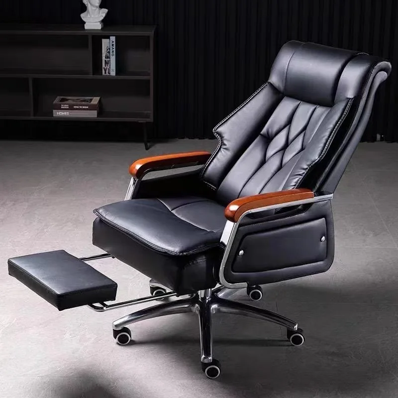 

Aoliviya Official New Genuine Leather Executive Chair Home Office Chair Comfortable Computer Chair Cowhide Seat Study Massage Ch