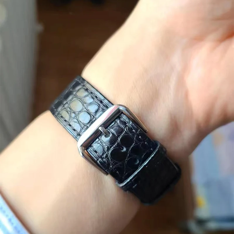 18mm 19mm 20mm 22mm Thin Style High Quality Strap Soft Crocodile Skin Belt Genuine Leather Comfortable Genuine Product WatchBand