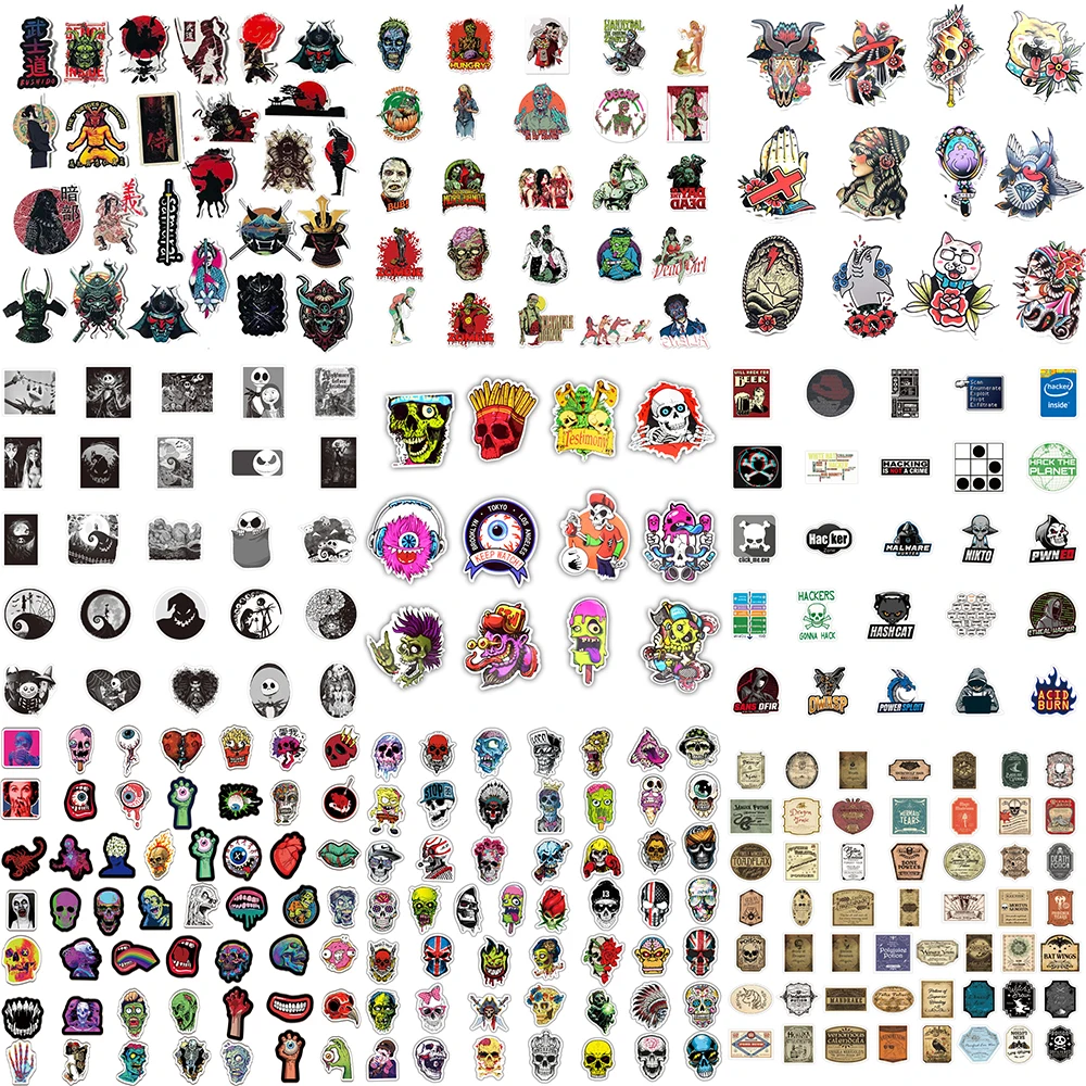 10/30/50 шт. креативные Мультяшные наклейки в виде черепа