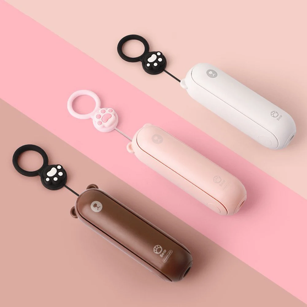 

4800mAh USB Cute Bear Mini Handheld Fan Adjustable 2 Gear Portable Summer Personal Quiet Pocket Cooling Fan with Flashlight