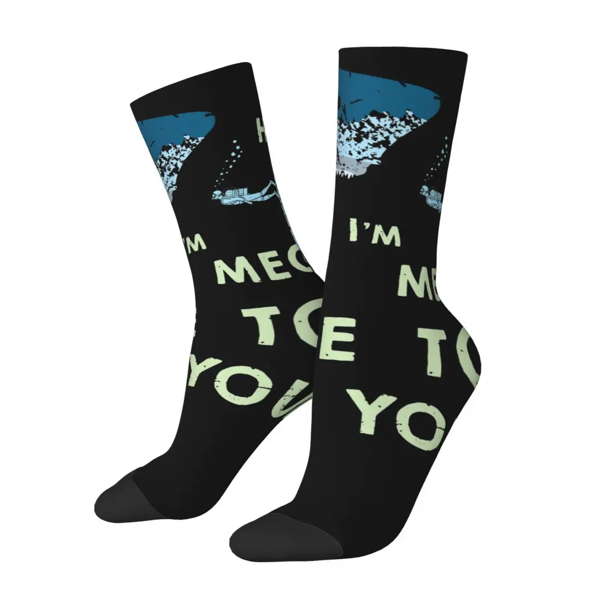 

Happy Funny Men's compression Socks Megalodon Q Vintage Harajuku Shark Hip Hop Novelty Pattern Crew Crazy Sock Gift Printed