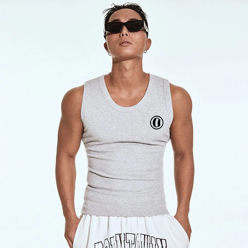 Мужская майка повседневная с круглым вырезом спортивный топ для фитнеса жилет