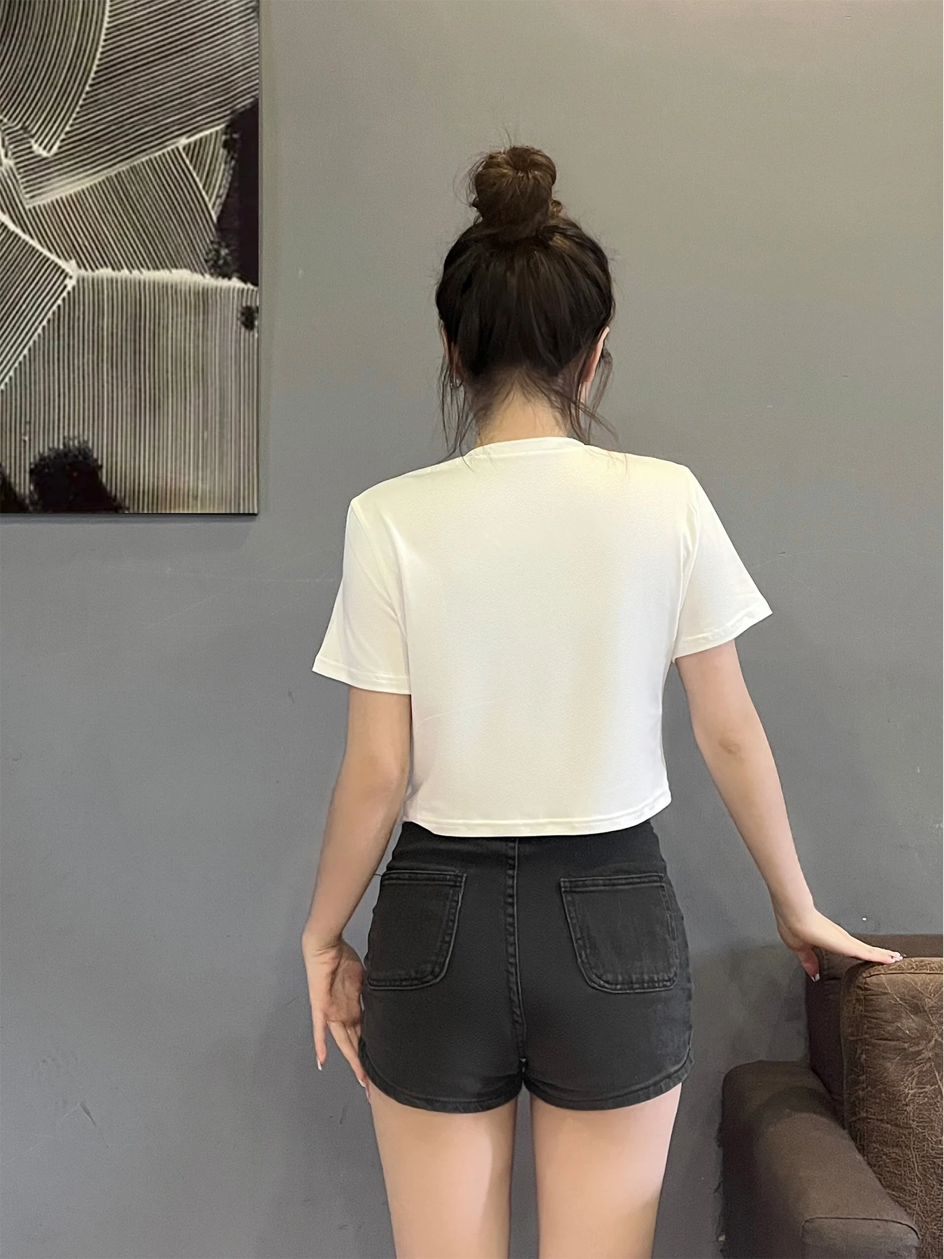 Летняя одежда Y2K топ с принтом женская модная облегающая футболка коротким