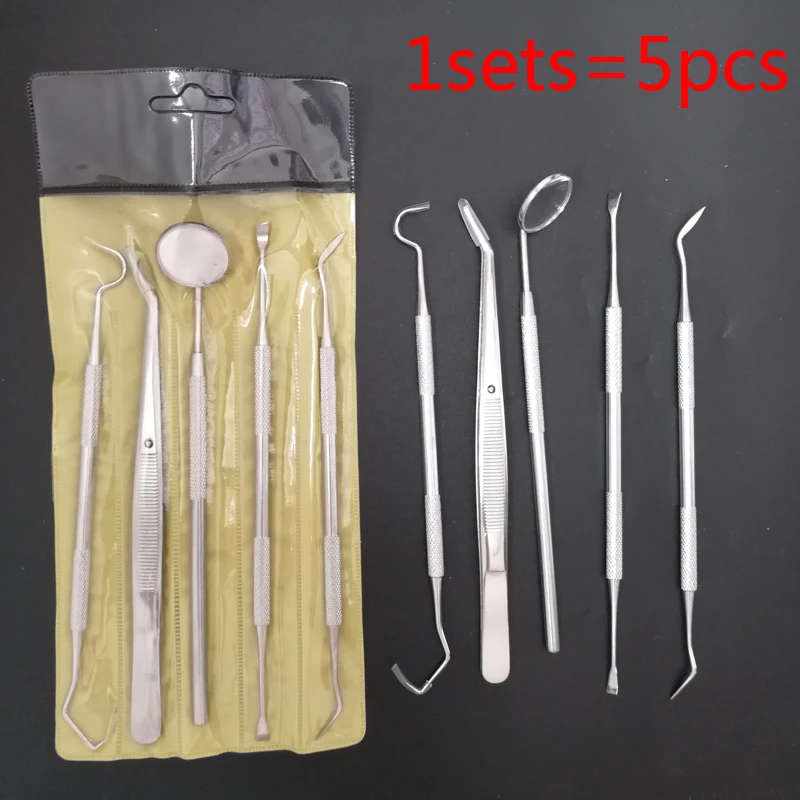 Набор для ухода за зубами инструменты чистки зубов двусторонний зонд/серп/мотика
