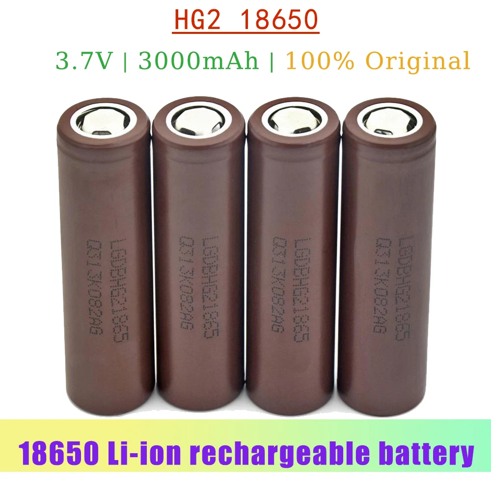 

HG2 18650 3.7V 3000mah Battery Discharge 20A Dedicated Power Rechargeable Li-Ion Batteries for Torch Battery Computer Flashlight