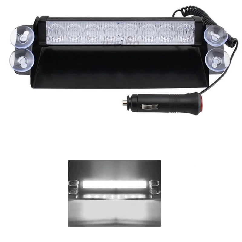 Автомобильный стробоскоп, 8 светодиодов, полицейские огни, красный/синий/желтый/белый, 12 В, сигнальные лампы, вспышка, аварийная сигнальная лампа на лобовом стекле