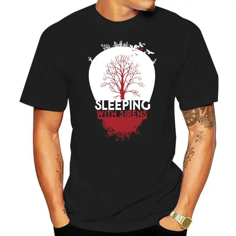 

Мужская Черная хлопковая Футболка с изображением сирены