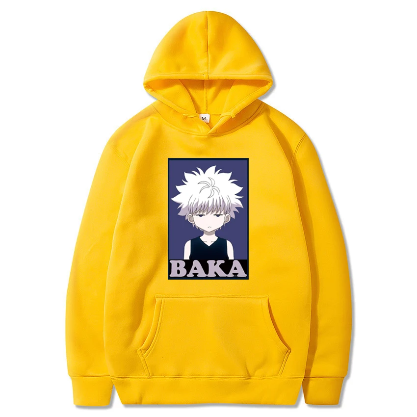 Худи в японском стиле аниме Hunter X Killua Baka модные мужские флисовые свитшоты
