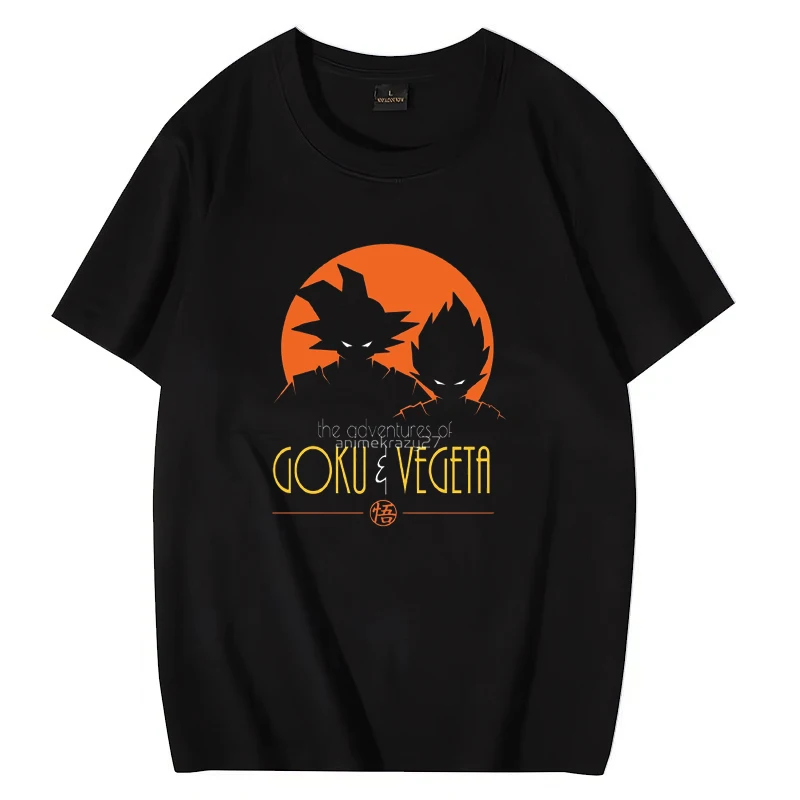 

Adventures of Goku & Vegeta orange Men Women T-Shirt Summer anime Graphics Oversized short sleeve t shirt Unisex Cotton Tees