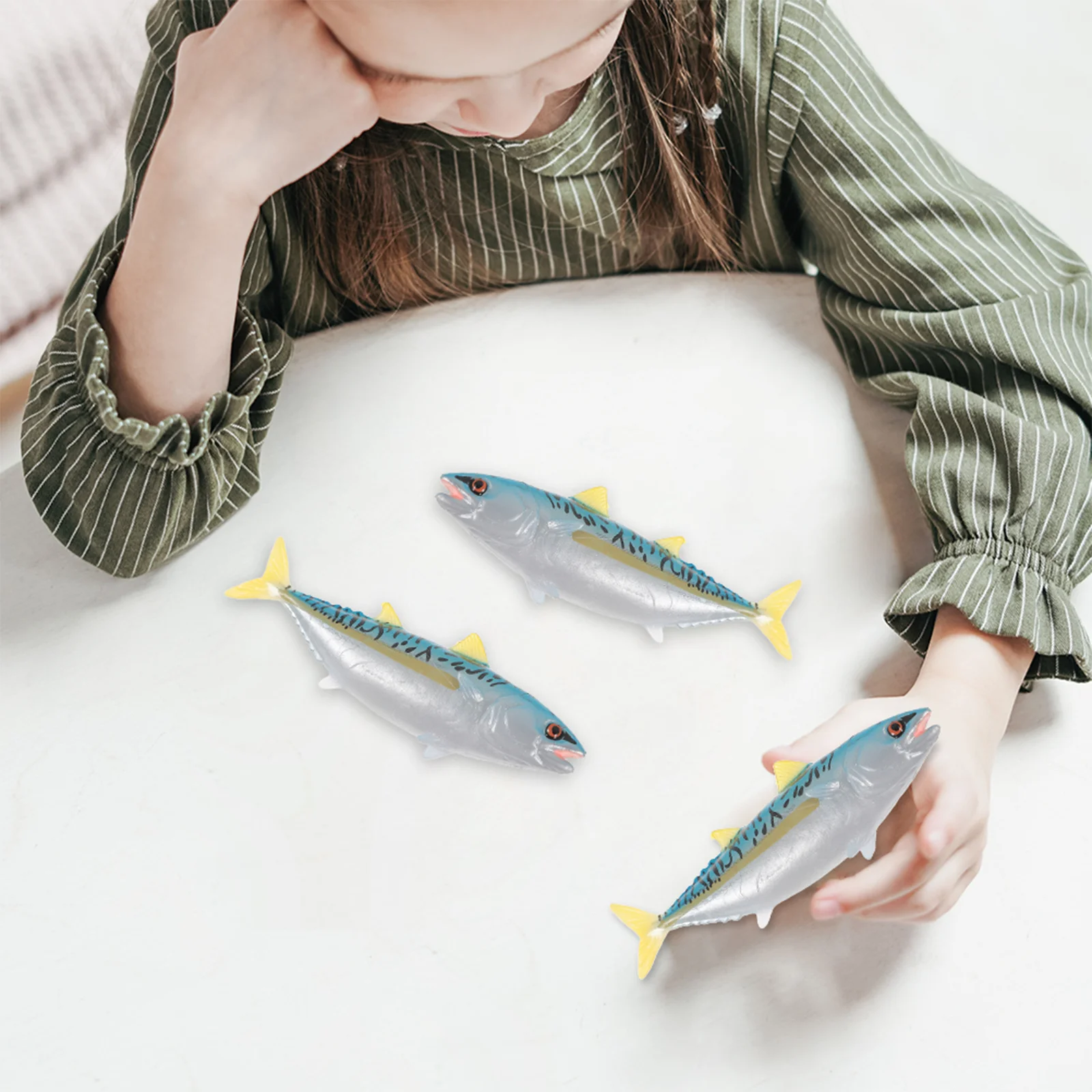 

Simulated Tuna Desktop Fish Figurine Simulation Decoration Accessories Ornament Plastic Ornaments Model Child