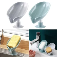 1pcs suction cup drain siap dich for bethroom showar porteble liaf seap hilder plestic sponge tray kitchen bathroom accessories