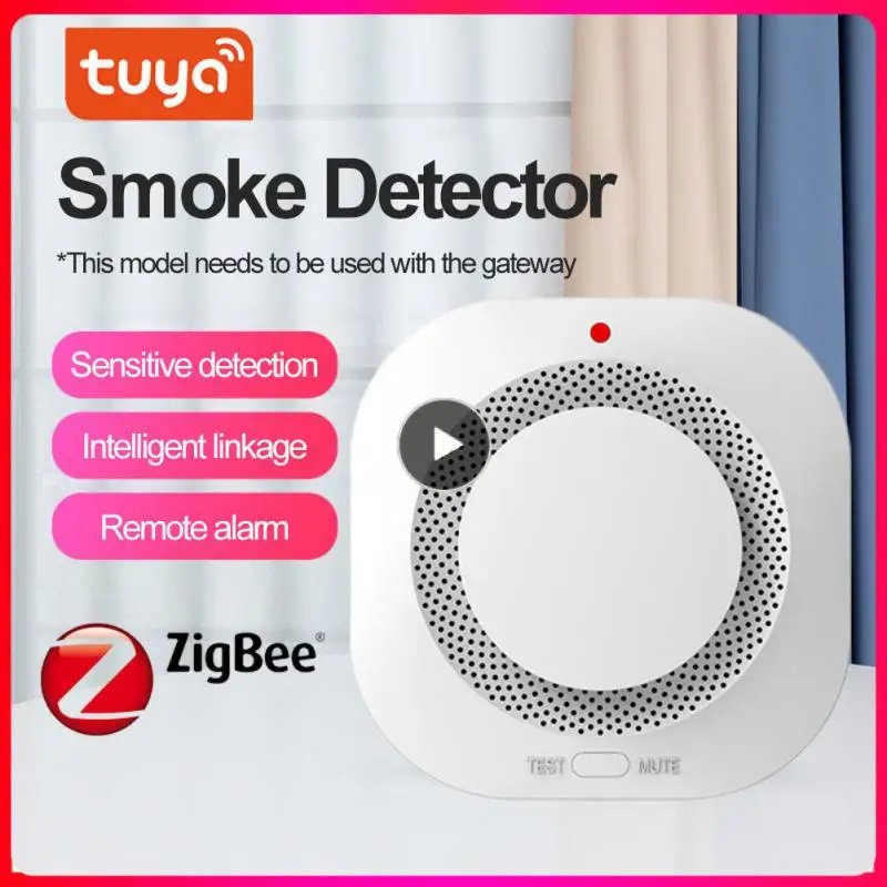 

Progressive Sound Photoelectric 9v Family Security Smart Fire Alarm Smoke Detector Work With Tuya Zigbee Hub Alarm Sensor Zigbee