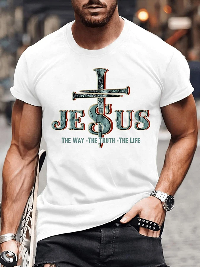 

Jesus & Cross & the Way - the Trurh - the Life Men's T-Shirt