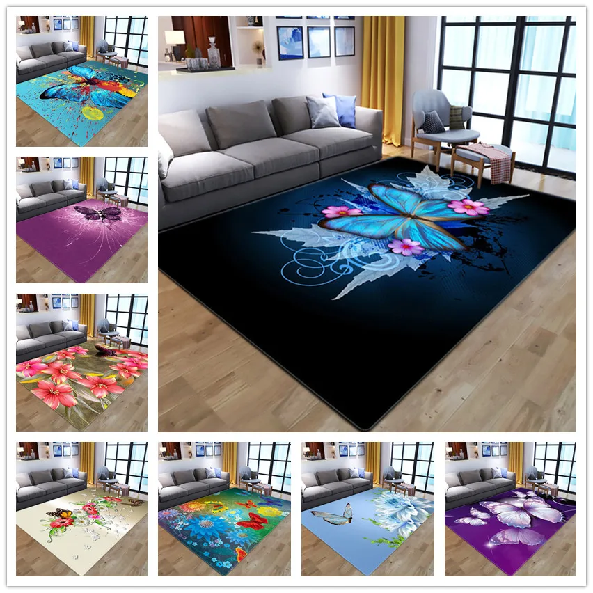 

christmas decoration Butterfly absorbent mat livingroom flower rug living room dining room rugs decoration home 2022 new year