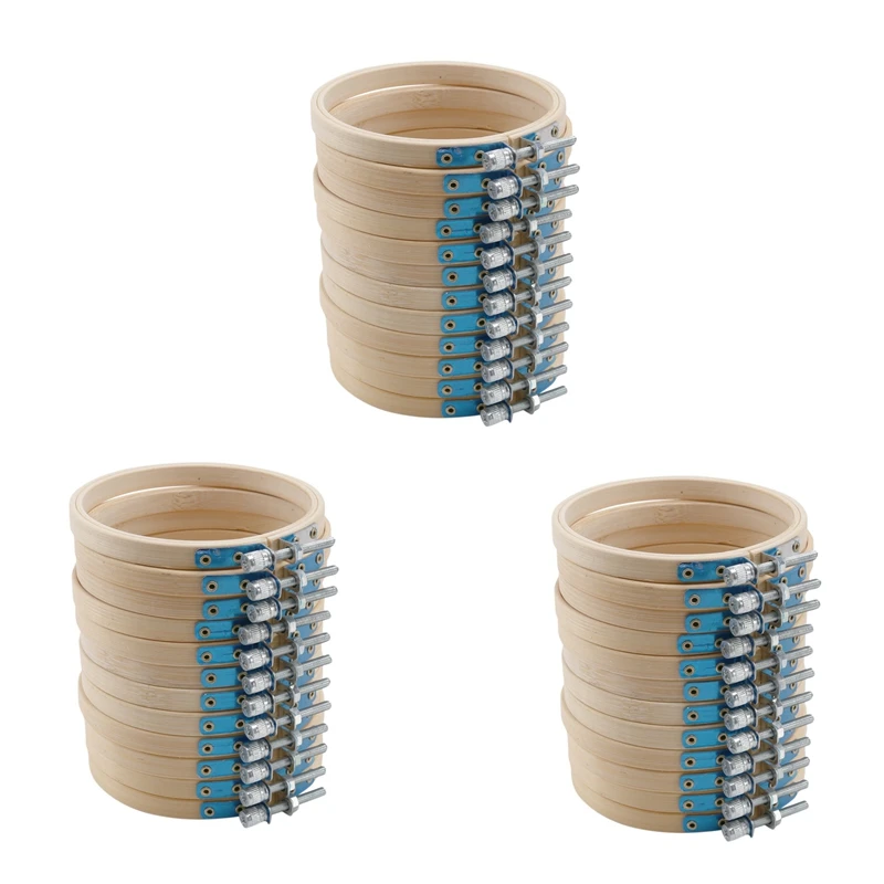

36 Pieces 4 Inch Embroidery Hoops Set Bulk Bamboo Circle Cross Stitch Hoop Round Ring