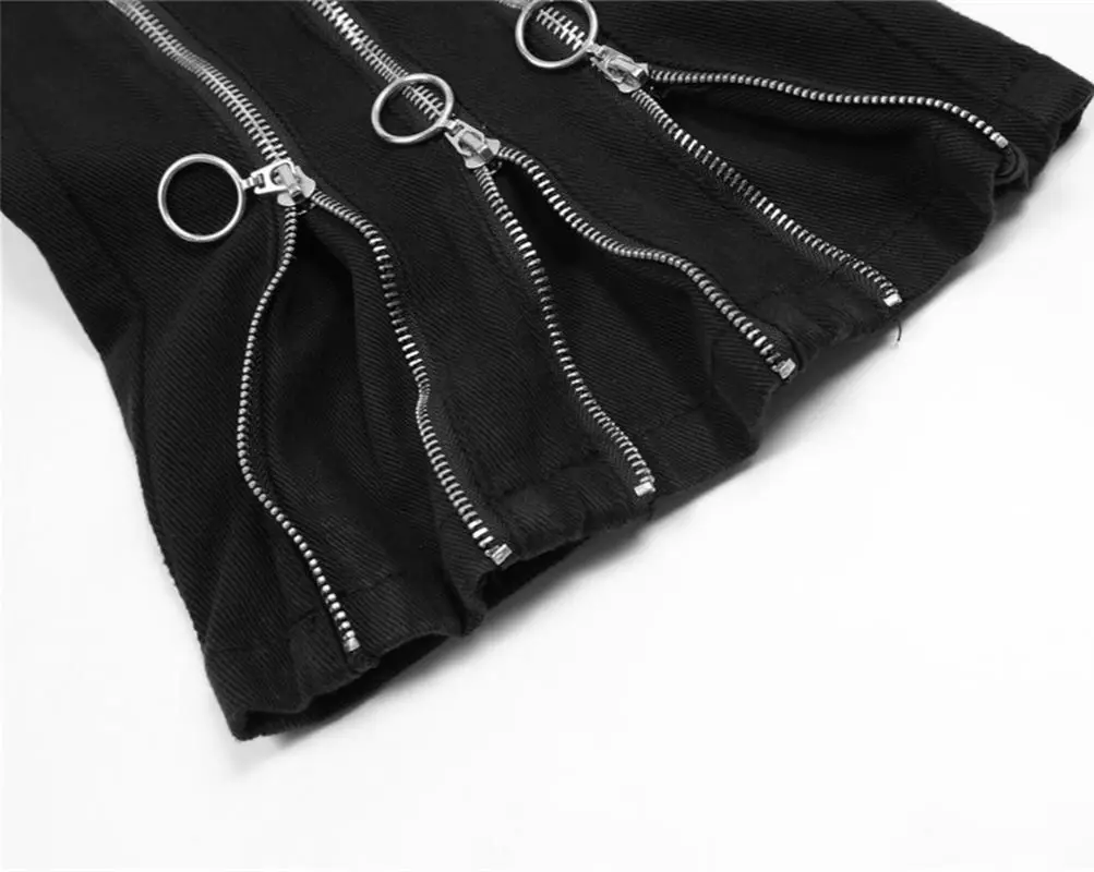 American punk chain design sense personality straight jeans men's rock hip hop dark casual wide leg pants daddy pants