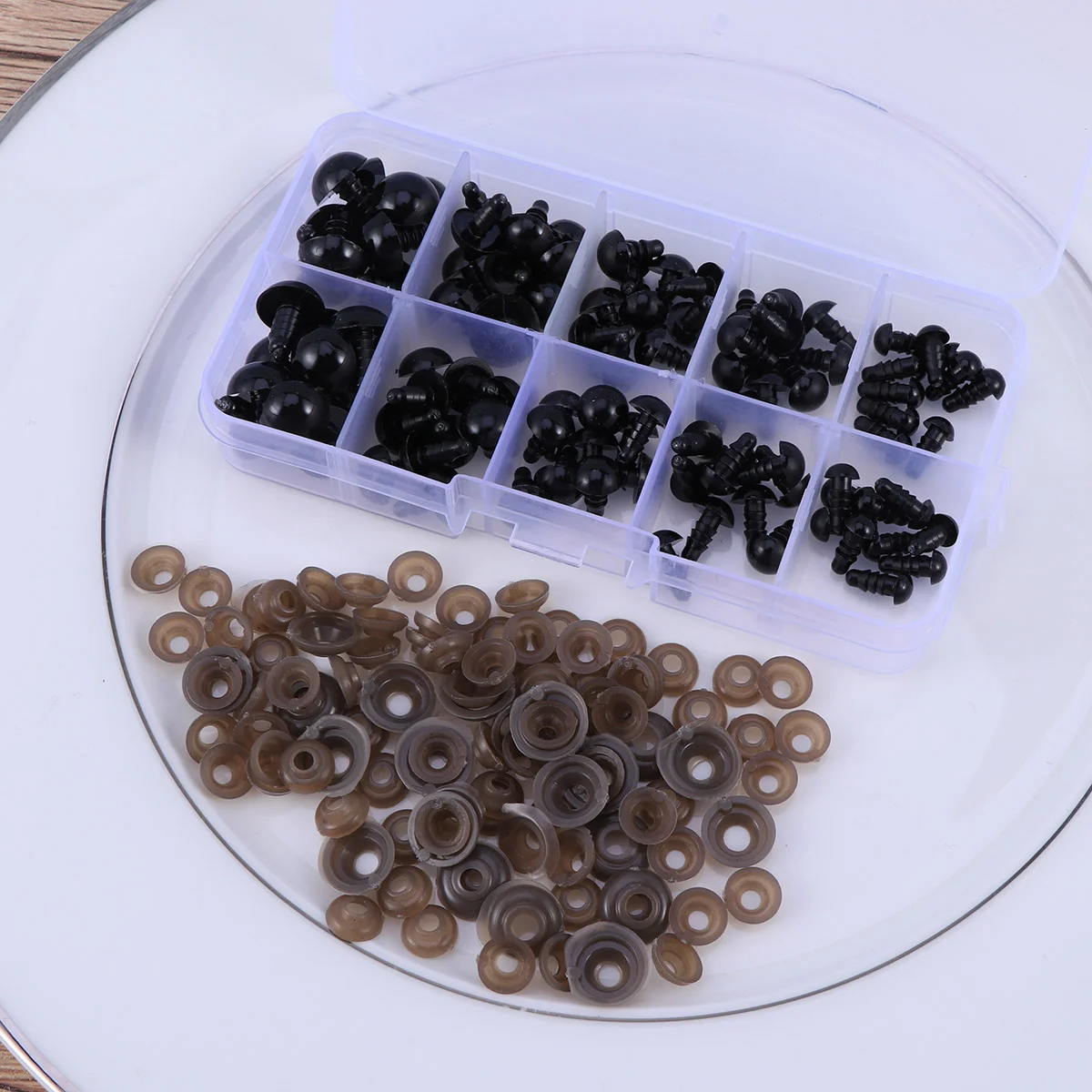 

100pcs Eyes and Gasket Nontoxic DIY Accessories Eyes and Washers for Bear DIY Accessories