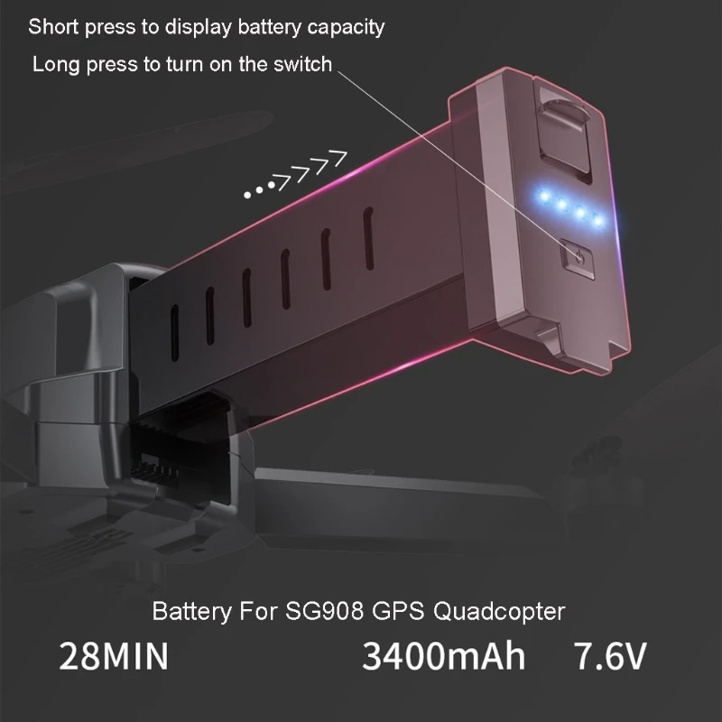 

7.6V 3400mAh Rechargeable Lithium Polymer Li-po for SG908