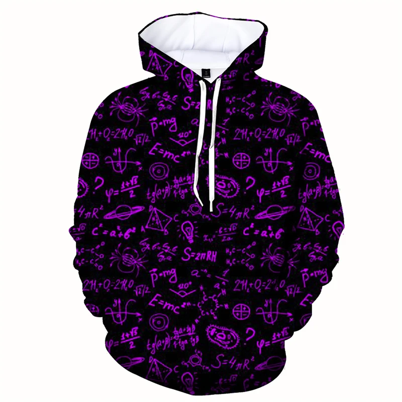 Толстовки с математическим символом свободный узор 3D-печать классная мужская