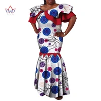 african bazin riche dresses for woman 2022 african clothing wax print mermaid angle length party dresses dashiki clothes wy2452