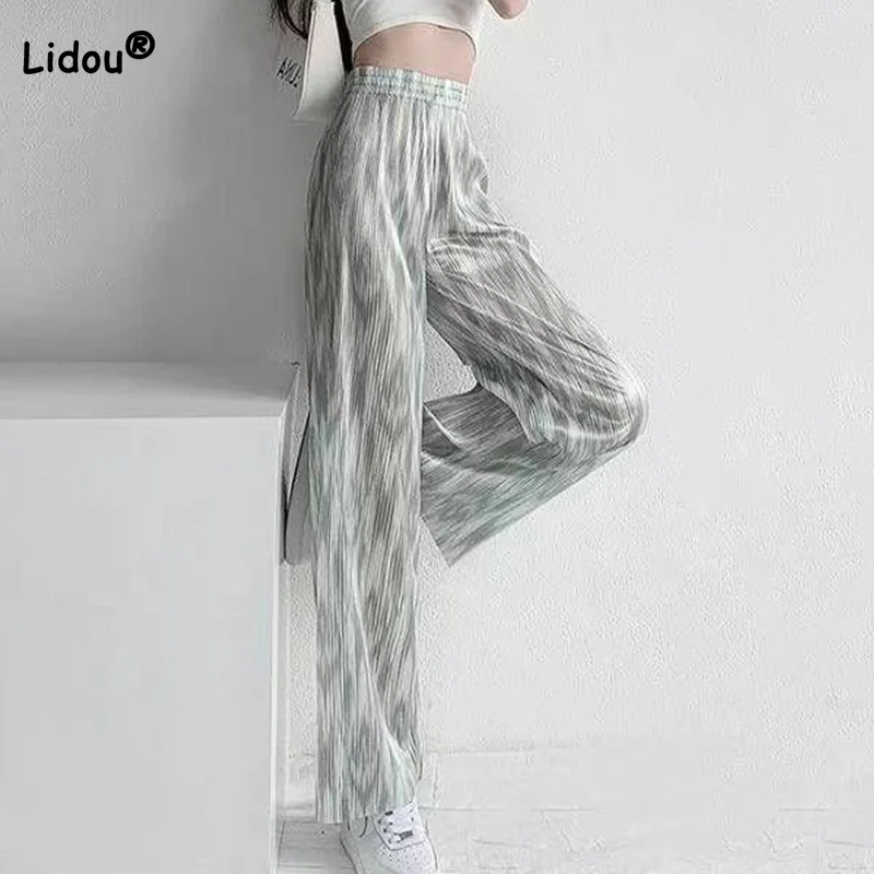 Брюки женские тонкие с высокой талией