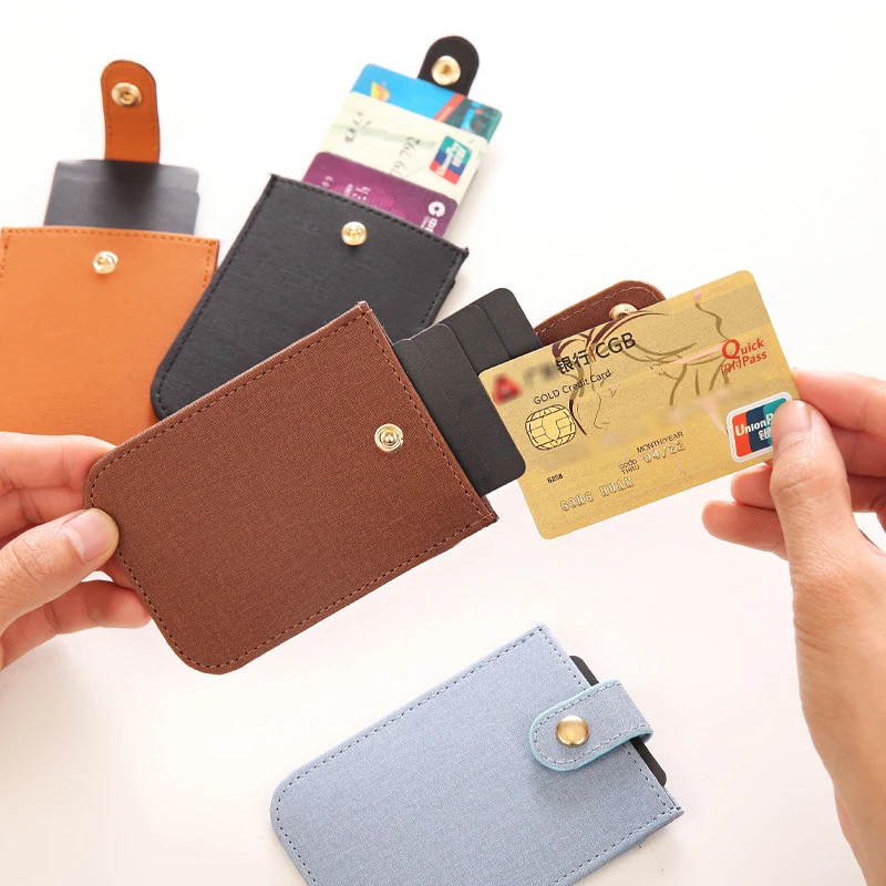 Creative Laminated Pull-out Card Case Mini Solid Color Ultra-thin Multi-card Men's Card Holder Compact Carry-on ID Holder Female