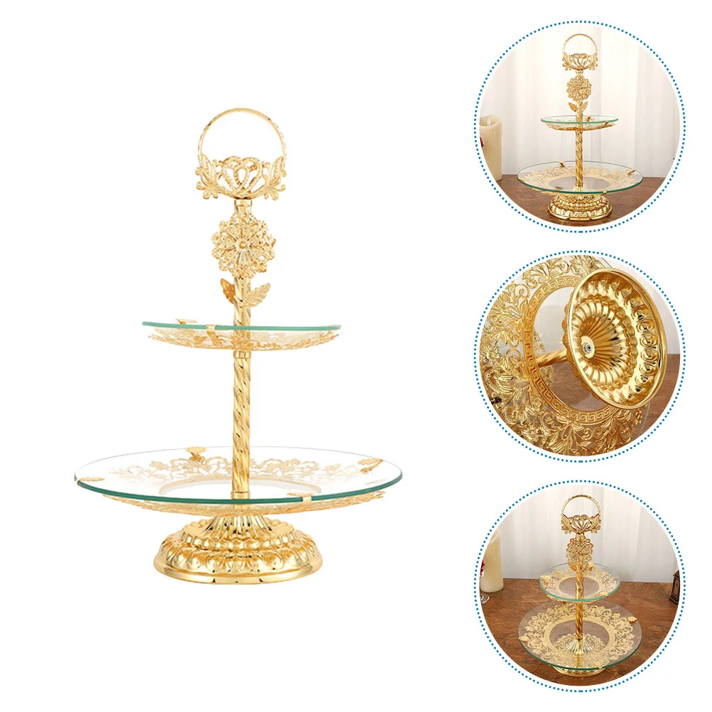 

Two-layer Fruit Storage Tray Decorative Candy Plate Dessert Serving Tray