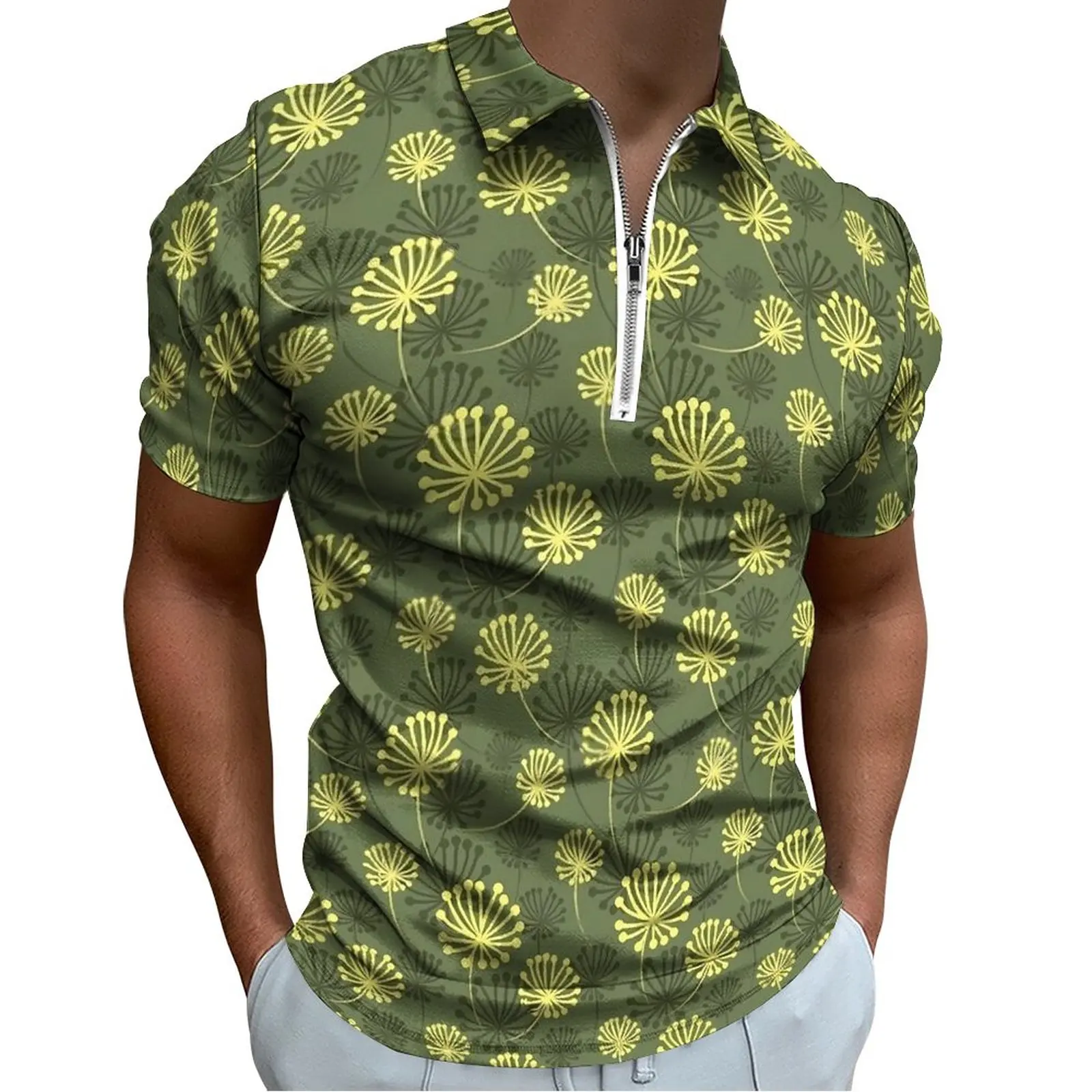 

Dandelion Print Casual T-Shirts Cute Plants Polo Shirt Aesthetic Shirt Beach Short Sleeves Design Tops Big Size 5XL 6XL