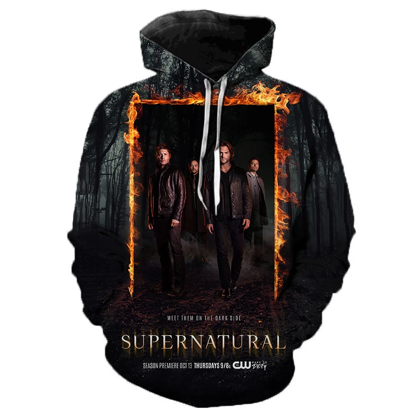 

New Supernatural 3D Printed Hoodie Sweatshirts Men Women Fashion Casual Supernatural Pullovers Streetwear Oversized Hoodies Coat