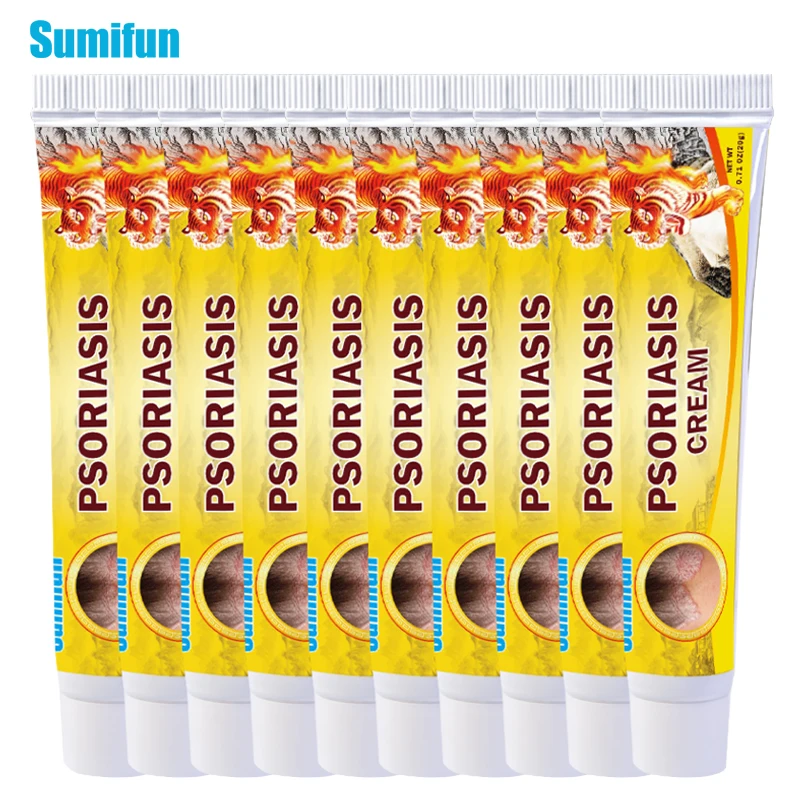 

10Pcs Sumifun Tiger Balm Antibacterial Cream Treat Psoriasis Eczema Dermatitis Cream Urticaria Skin Anti Itching Medical Plaster
