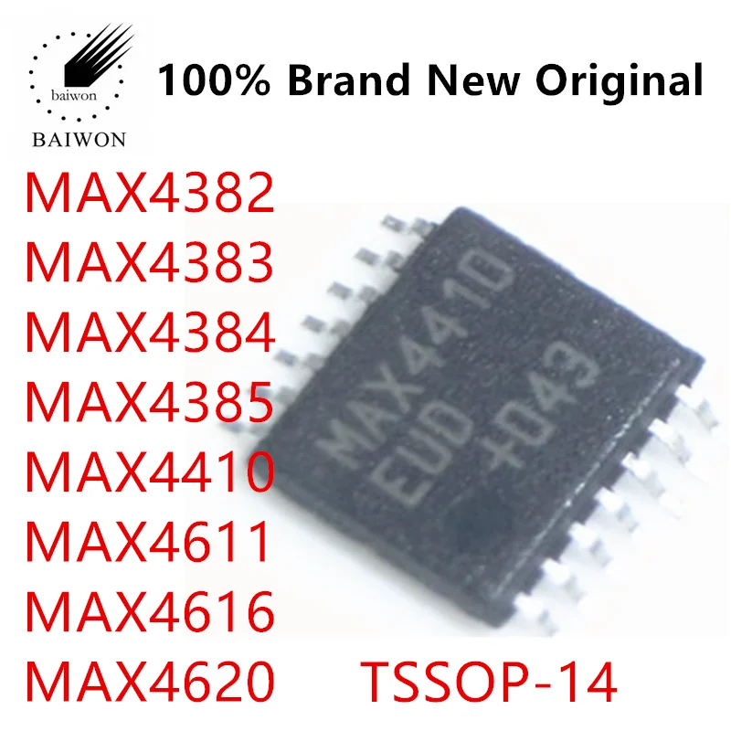 

100% Original IC ChipS MAX4382 4383 4394 4395 4410 4611 4616 4620CUD EUD TSSOP-14 Driver Chip