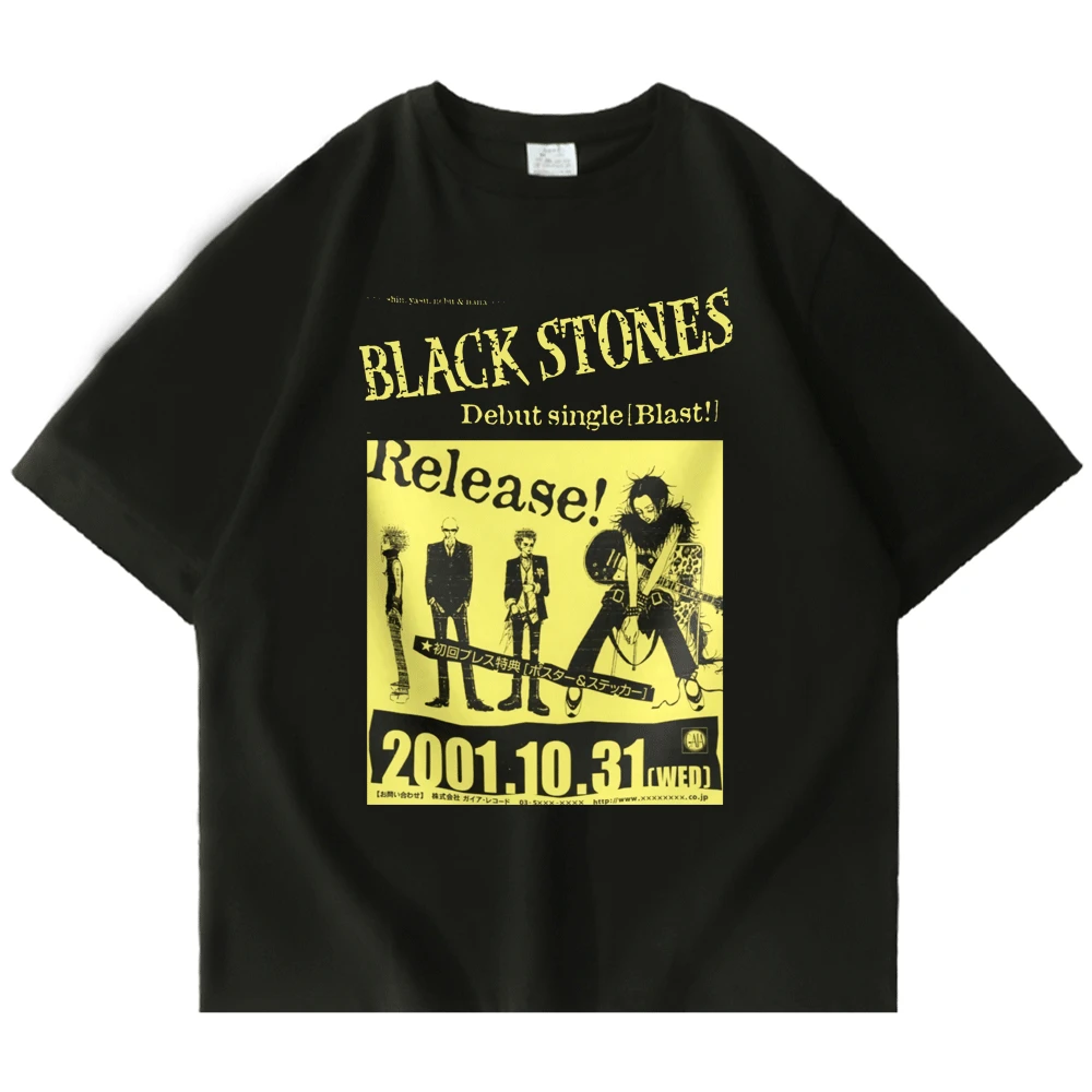 

Anime Nana Osaki The Black Stones Graphic T Shirt Men and Women Cool Manga 90s Vintage Black T-shirts Harajuku Streetwear Tees