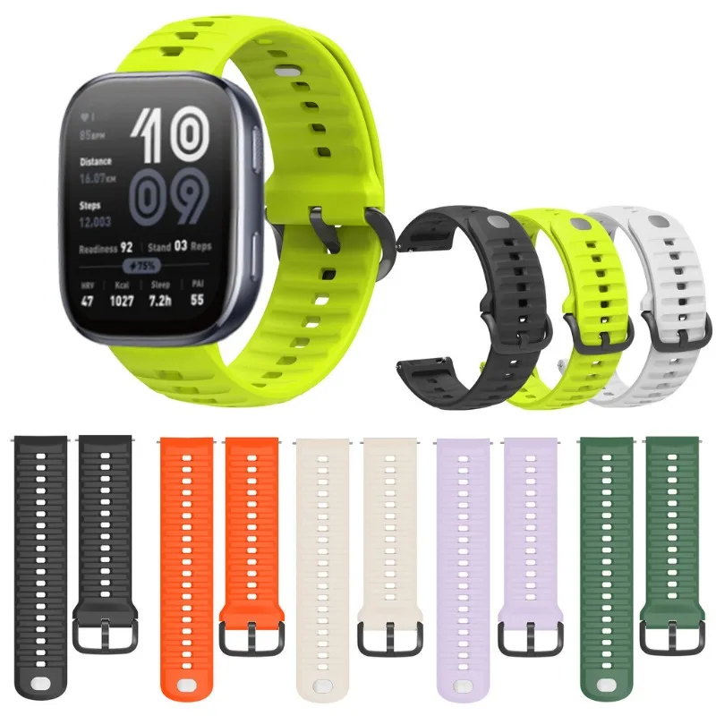 Фото Силиконовый ремешок для часов 22 мм для Huami Amazfit Bip6 Bip5 Pro Unity A2435 A2215 A2324, спортивный сменный браслет №1
