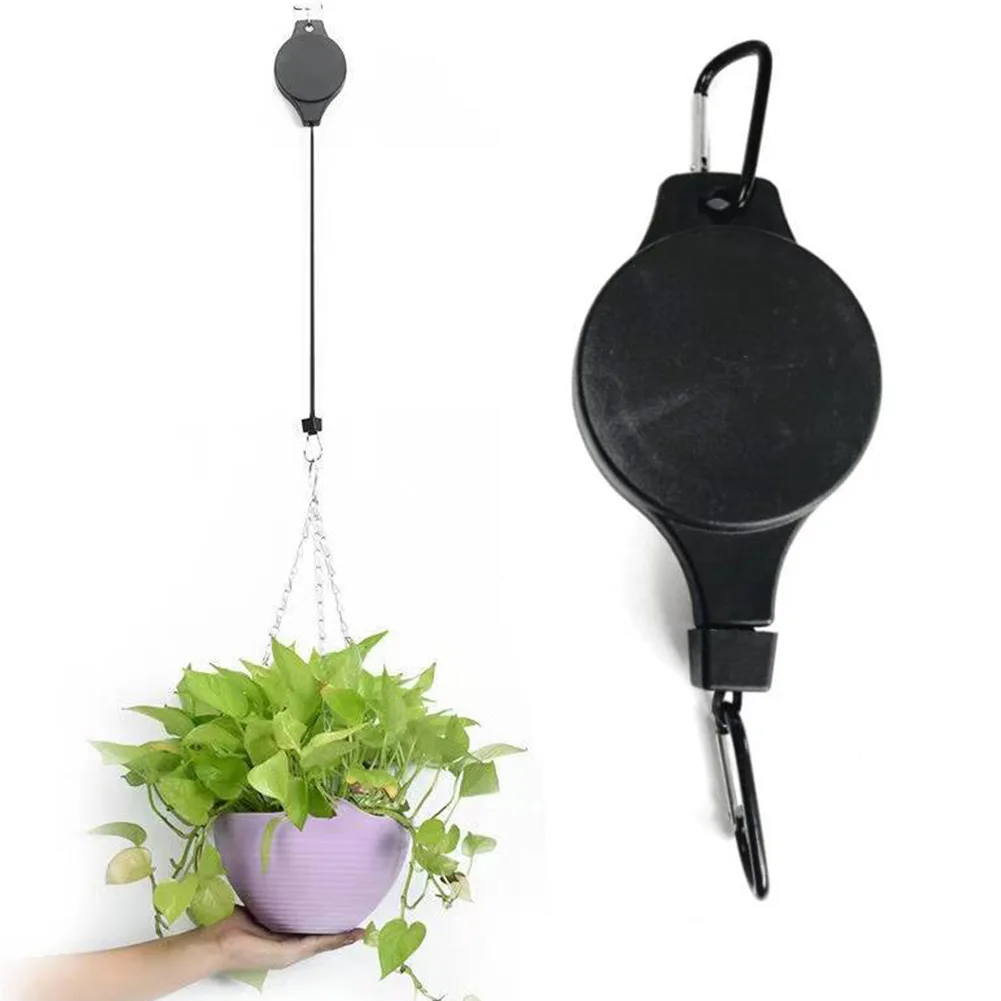 

90cm Strong Retractable Hanging Basket Pull Down Hanger Pulley Plant Yard Flower Hanger Hook Garden Baskets Plant Pots Hook