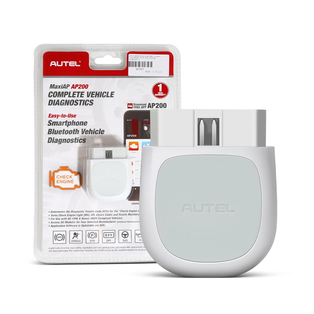 

Autel AP200 MaxiAP AP200 Bluetooth OBD2 Scanner Code Reader Oil/EPB/BMS/TPMS/SAS with Full System Diagnosis Support iOS Android