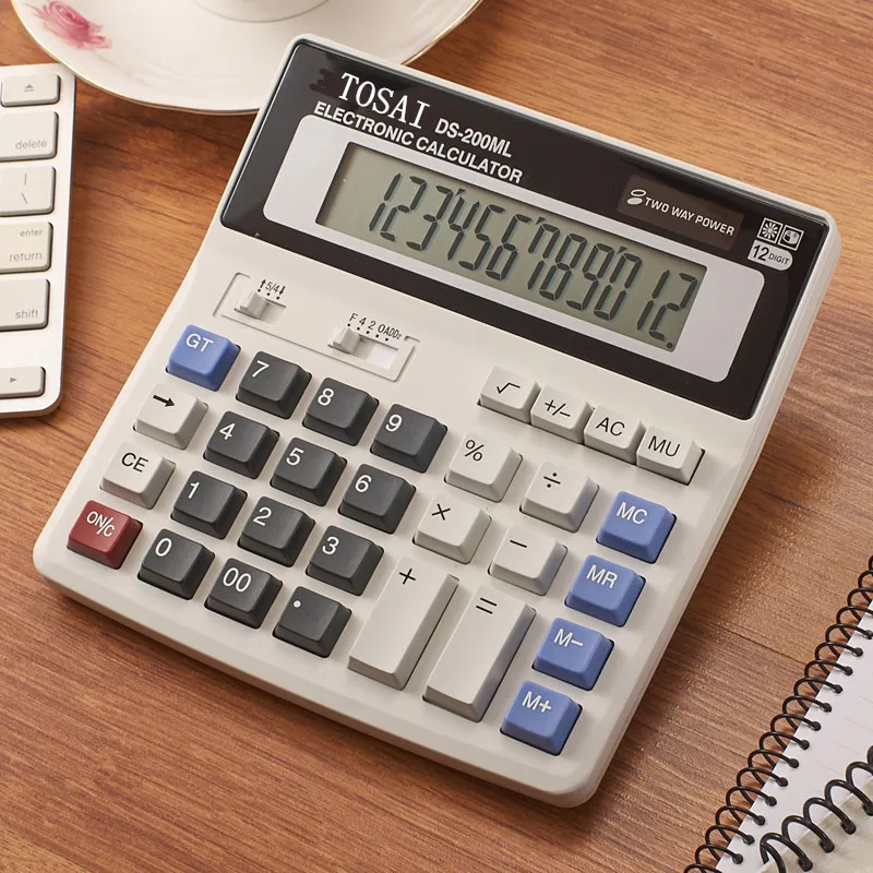 

Multifunctional Calculator Solar Cell Dual Power Supply 12 Digit LCD Office Special Calculator Scientific Small School Supplies