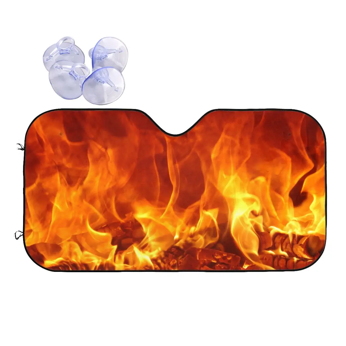 Милая горелка, солнцезащитный козырек, ветровой экран 76x140 см, яркий огонь, алюминиевая фольга, автомобильный солнцезащитный козырек, УФ-защита