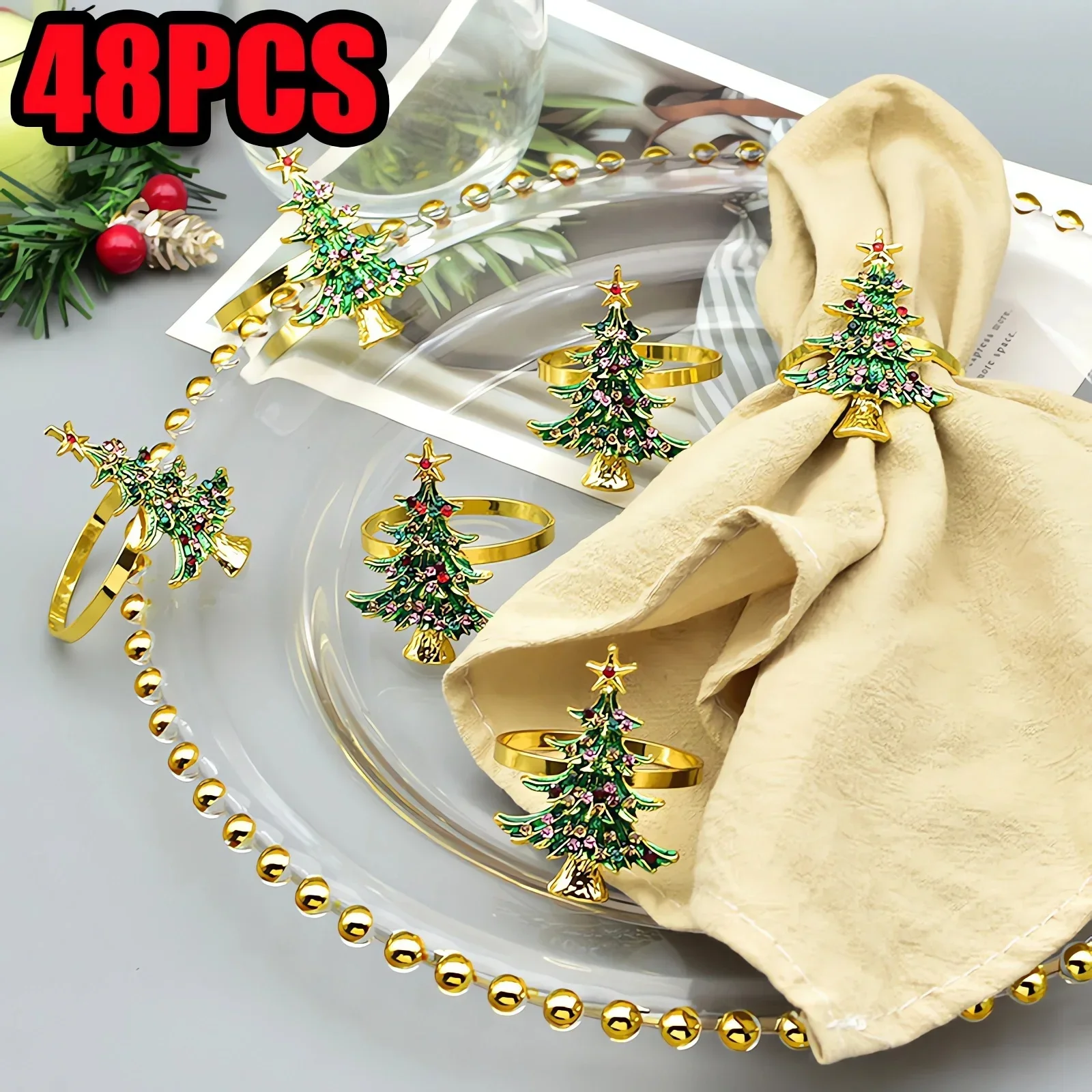 Милый держатель и кольца для стола украшение в виде рождественской елки