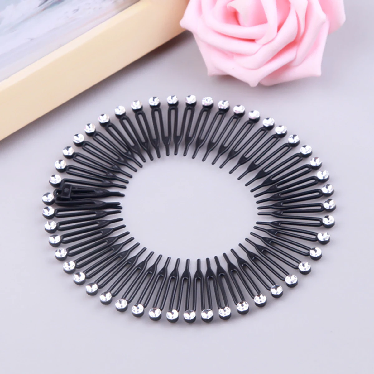 

New Women Men Headband Comb Unisex Black Wavy Hairband Circle Comb Hair Comb Sports Headbands Elastic Non Slip Hair Accessories